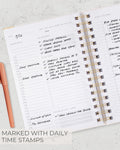ZICOTO Aesthetic Daily Planner And Notebook With Hourly Schedule - Beautiful Spiral To do List Notepad For Work/Home to Organize Tasks And