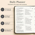 2025 Planner, Daily Journal & Gratitude Journal All-In-One with to Do List, Self Care Prompts & Habit Tracker - 5.8 X 8.3 - Black