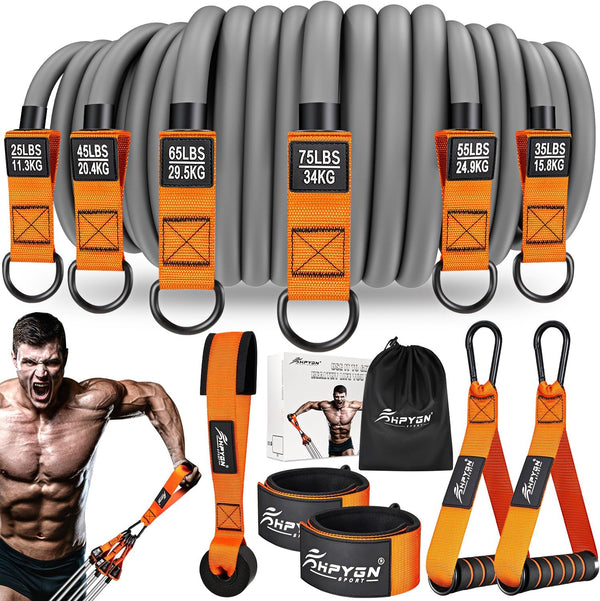 Resistance Bands, Heavy Exercise Bands with Handles, Fitness Bands Set for Working Out, Workout Bands for Men, Weight Bands for Muscle Training,