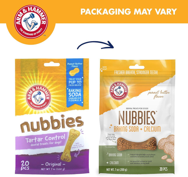 Arm & Hammer for Pets Nubbies Dental Treats for Dogs | Dental Chews Fight Bad Breath, Plaque & Tartar without Brushing |