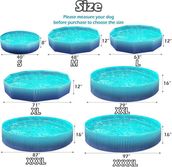 Jasonwell Foldable Dog Kiddie Pool - Hard Plastic Kids Paddling Pool Toddler Baby Swimming Pools for Backyard Collapsible Whelping Box Pet Doggie
