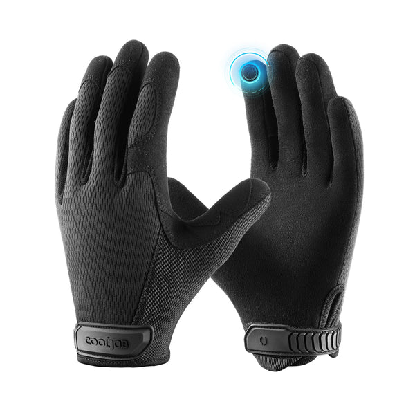 COOLJOB Touchscreen Utility Work Gloves for Men, Breathable Cooling Safety Gloves for Camping, Gardening, Hiking, Running and Driving, Lightweight