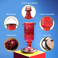More Birds Red Jewel Hummingbird Feeder, Glass Bottle, 5 Feeding Ports and 20-Ounce Nectar Capacity (76IN) 23 oz Nectar Capacity Red