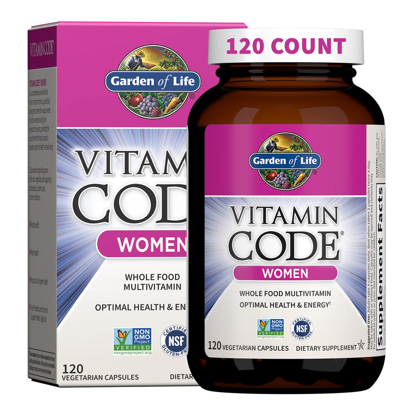 Garden of Life Vitamin Code Women's Multivitamin with Iron and Folate – Whole Food Women’s Vitamins with Probiotics, Digestive Enzymes, Immune