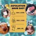GOSHI Exfoliating Shower Sponge - Rip-Resistant, Rapid-Drying Exfoliating Bath Sponge for All Skin Types - Brick Red - Made in Japan |