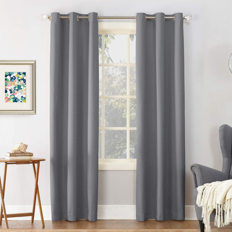 Sun Zero Cooper Thermal Insulated Energy Efficient Grommet Curtain Panel, 40" x 63", Gray Grey 40"W x 63"L (Pack of 1)