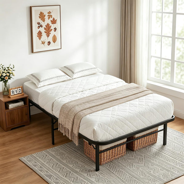BestMassage | Twin Bed Frame | Metal | Heavy Duty Steel Slats with 6 Legs | Foldable | Sturdy, No Box Spring Needed | Easy to Assemble with