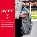 Pyrex 17.5-Oz Color Changing Glass Water Bottle with Silicone Coating, Leakproof and Textured Glass Reusable Water Bottle, Eco-Friendly, BPA-Free