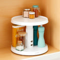 YouCopia Crazy Susan Two-Tier Turntable, Height-Adjustable Lazy Susan Organizer for Kitchen Cabinet and Pantry Organization and Storage, White Two