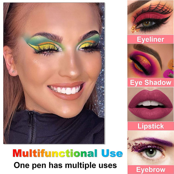 LemonSac 15PCS Colorful Eyeliner Pen Set, Eye Shadow Pencil, Pearl & Matte Metallic Glitter Eyeliner for Women, Eye & Lip Liner, Professional Eye