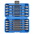 Mayouko 3/8" Drive Extra Long Allen Hex Bit Socket Set, S2&CR-V, Metreic&SAE, 18 Pieces, 1/8" - 3/8", 3-10 mm Hex(SAE&Metric)