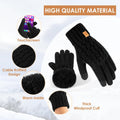 PAGE ONE Winter Gloves for Women Touchscreen Texting Warm Knit Fleece Lined Gloves for Cold weather Oat