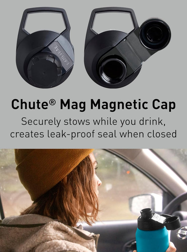 CamelBak Chute Mag Vacuum Insulated Stainless Steel Water Bottle, Magnetic Leak‑Resistant Cap for Everyday Hydration 32 Ounces Navy