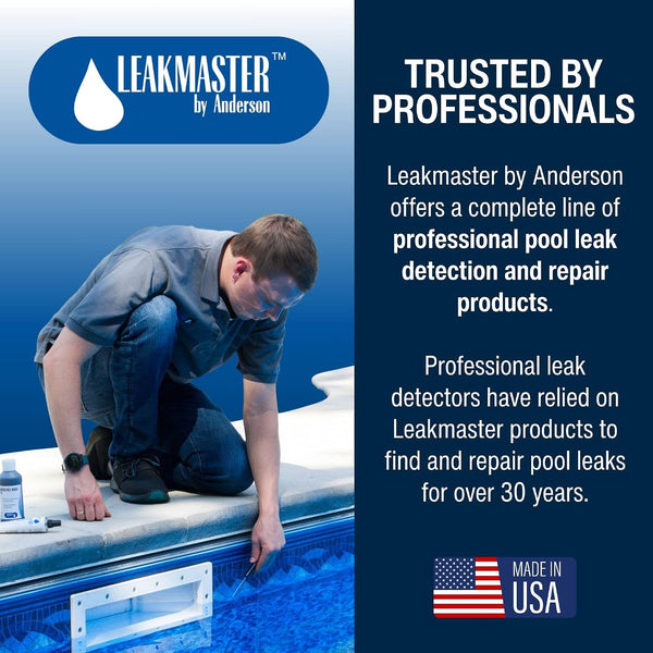Leakmaster Pool Leak Detection Kit – 8 oz Blue Dye with Reusable Syringe – High-Visibility Leak Finder for Pools, Hot Tubs & Spas – 40+ Refills–