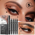 5PCS Liquid Winged Eyeliner Stamp Pen Set - Double-headed Black Eye Liner Pencil - Long-lasting Waterproof Stamp Eyeliner Set for Eye Makeup -