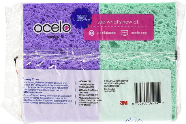 O-Cel-O Handy Sponges, Assorted Colors(Packaging May Vary), 4 Count, Pack of 4