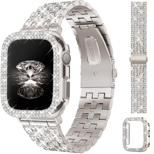 JR.DM Diamond Bands with Bling Case Women Compatible with Apple Watch 40Mm 38Mm 