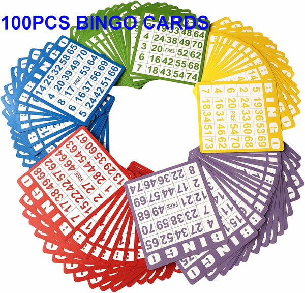 Yuanhe Jumbo Bingo Game Set - 11 Inch Tall Metal Cage with Calling Board, 7/8" Bingo Balls, 500 Bingo Chips,100 Bingo Cards for Large Group Games