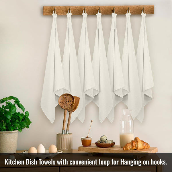 ROYALE LINENS Flour Sack Dish Towels - Kitchen Towel - Super Absorbent Flour Sack -100% Ring Spun Cotton -Tea Towels - for Embroidery, Cloth