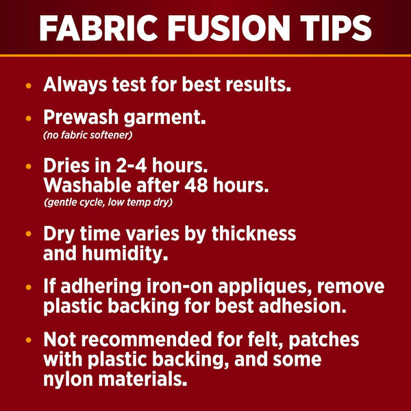 Aleene's Fabric Fusion Glue .66 oz 3-Pack, Permanent and Washable Adhesive, Dries Flexible, Strong Bond on Fabrics, Clothing, Denim, Polyester,