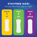Stayfree Maxi Pads for Women, Super - 66 Count