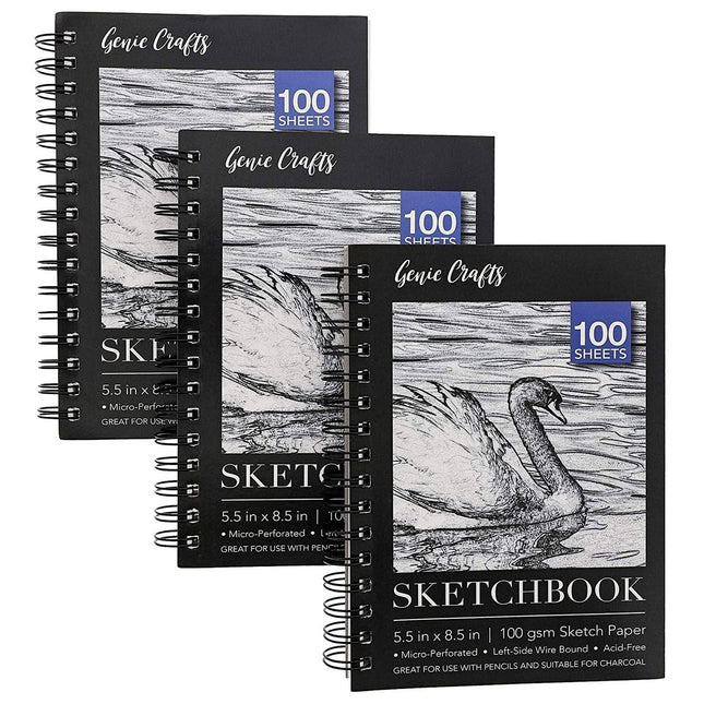 Bright Creations Perforated Art Sketchbook for Drawing, 5.5X8.5 Inch Spiral Bound Notebook for Doodling, Art Pads with A