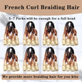 French Curl Braiding Hair, 1B/30/613, 12 Inch, 8 Packs | French Curl Crochet Braids, Curly Braiding Hair, Skin-friendly Bouncy Synthetic knotless