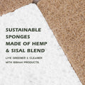 Plant-Based Kitchen Sponges - FSC Certified and PETA Approved, Natural, Eco-Friendly, Biodegradable Sisal Hemp Sponges for Dishes, Cleaning Sponge