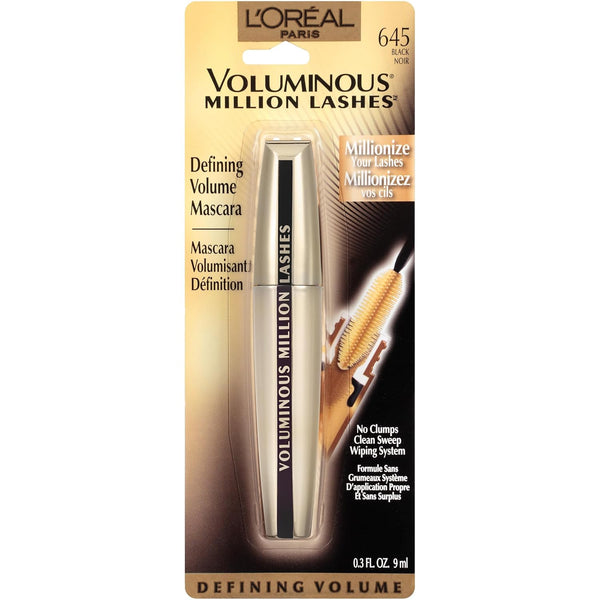 LÃ¢ÂÂOreal Paris Makeup Voluminous Million Lashes Mascara, Volumizing Collagen Infused Eye Makeup, Amplifying Mascara Brush, Washable, Black,
