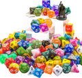 CiaraQ Polyhedral Dice Set - DND Role Playing Dice | Acrylic RPG Dice for Dungeons and Dragons MTG Table Games, Mixed colors, 140pcs Mixed Colors 140