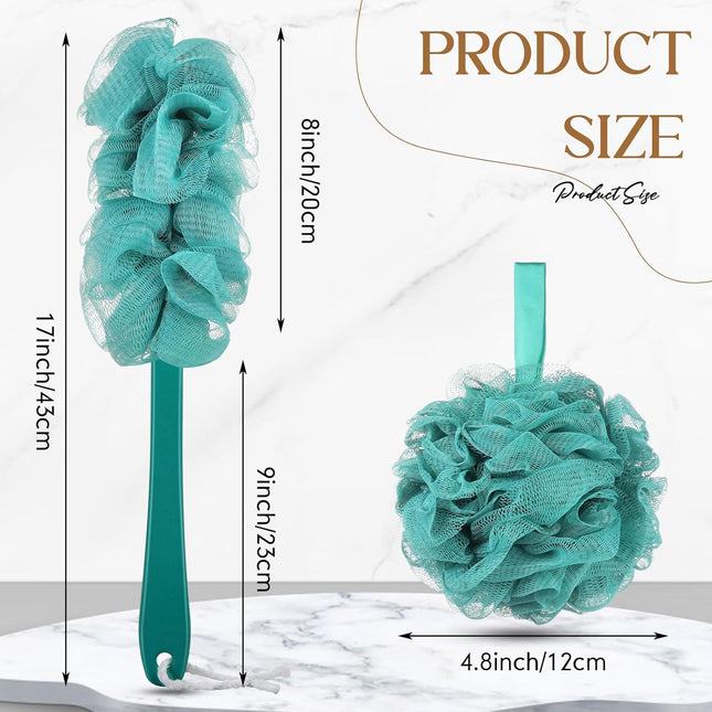 Sunnyray 4 Pack Back Scrubber for Shower and Shower Loofah Sponge Set, 50G Showe