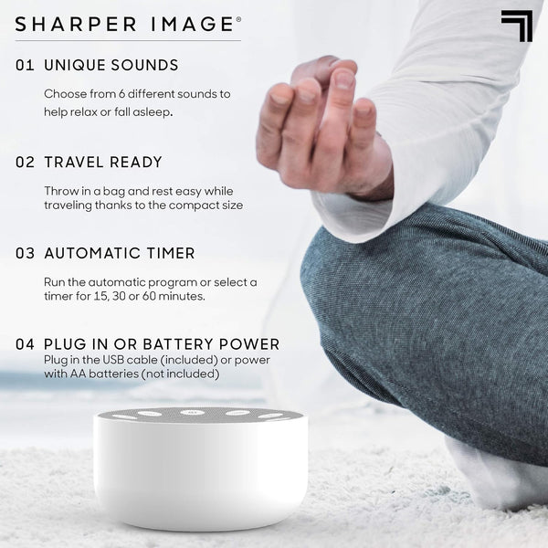 Sharper Image® Relax & Rejuvenate Bundle – Acupressure Mat & Pillow Set with White Noise Sound Machine, Ideal for Stress Relief, Pain Management & Restful Sleep