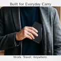 Men's Hipster Wallet, Up to 24 Cards, Leather Bifold Organizer, Black | 12 Built-In Card & Photo Sleeves | Flip-Through Organization | 2 ID