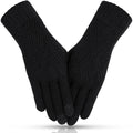 Tavaleu Women'S Winter Gloves - Warm Touch Screen Fleece Lined, Elastic Cuff Knit Gloves for Cold Weather