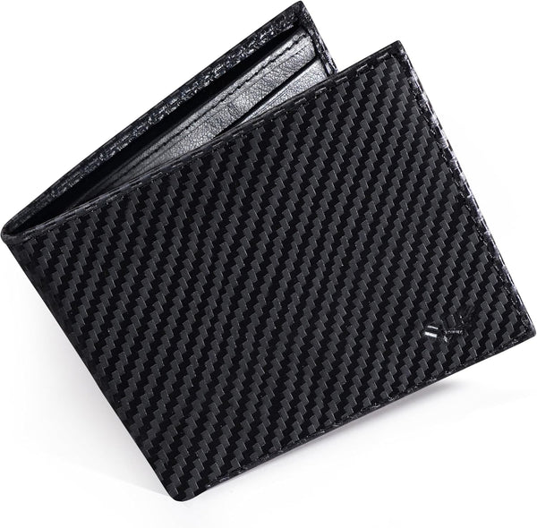 LUXEORIA Full Grain Genuine Leather Wallet for Men, Handcrafted Travel Wallet, Minimalist Mens Slim Bifold Wallet, Anti-Theft RFID Blocking Wallet