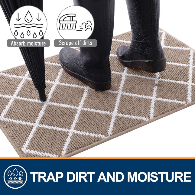 Finchitty Indoor Door Mat, Dirt Resistant and Absorbent, Low-Profile, Non-Slip, 