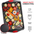 Eatex Baking Sheet, 6PC Cookie Sheet Set with Silicone Handles, Nonstick Steel Baking Pan, Durable Baking Sheets for Oven, BPA Free Baking Pans