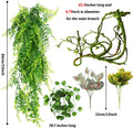 Reptile Plants, Terrarium Hanging Plant Vines Artificial Leaves Reptile Hide, Leopard Gecko Tank Accessories, Terrarium Decorations for Bearded