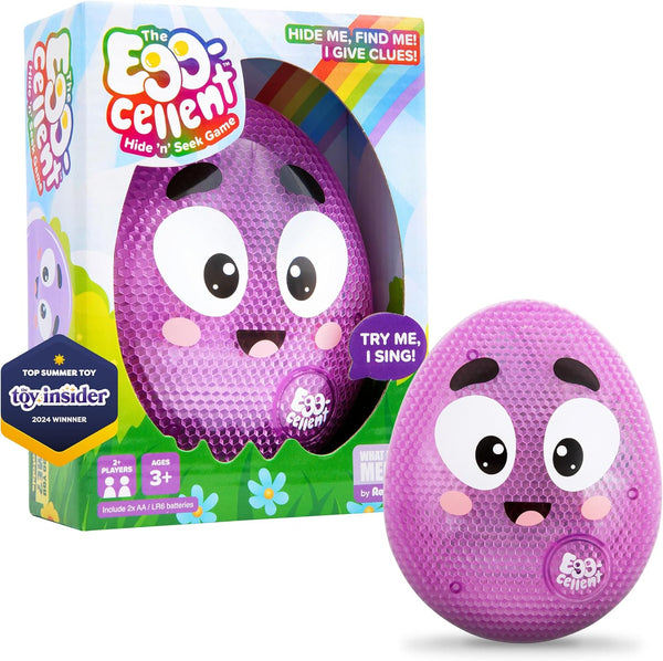 What Do You Meme? Eggcellent by Relatable, the Kid-Friendly Hide & Seek Game, Toddler Toys for Ages 3+, Includes 1 Eggcellent Light-Up Toy That Sings