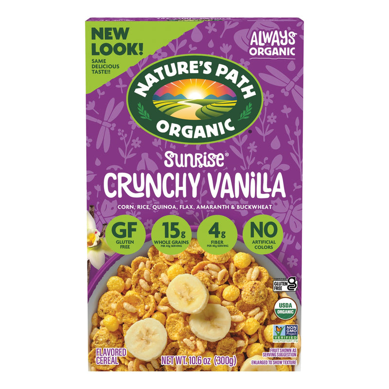 Nature's Path Organic Sunrise Crunchy Vanilla Cereal, 10.6 oz (Pack of 1) Vanilla 10.6 Ounce (Pack of 1)