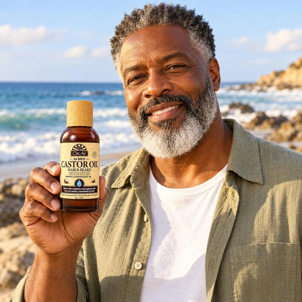 OKAY Men's Hair & Beard Castor Oil - 4 oz / 118 ml 4 Fl Oz (Pack of 1)