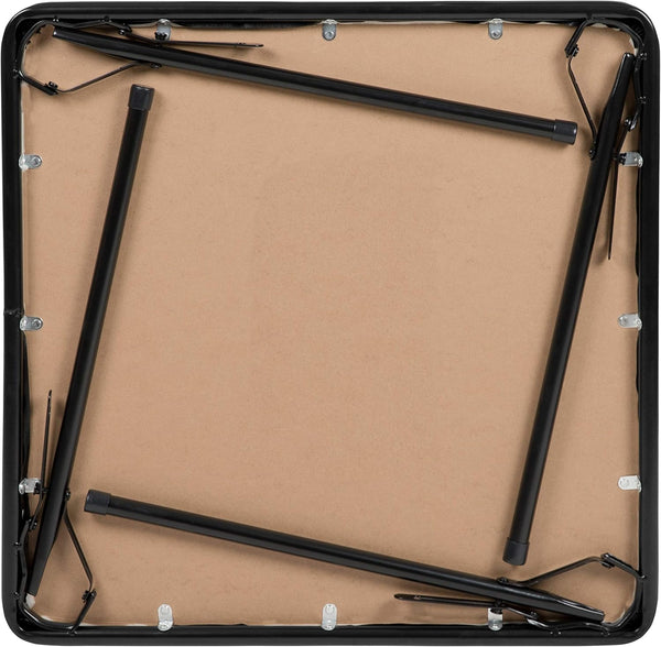 Flash Furniture Mindy Folding Kids Table with Vinyl Padded Top, Children's Square Activity Table for Daycare and Classrooms, Black Black Table