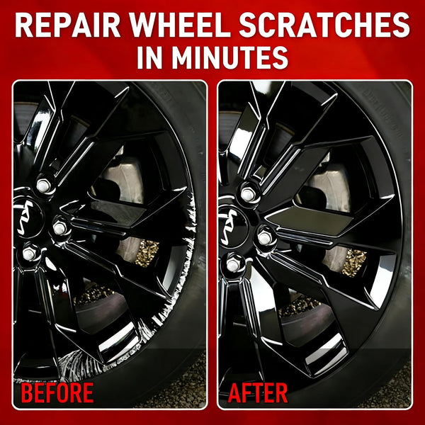 Wheel Scratch Repair Kit, Gloss Black Rim Repair Kit Curb Rash, DIY Alloy Wheel Repair Kit, Car Wheel Rim Scratch Repair Kit, Rim Paint Pen for