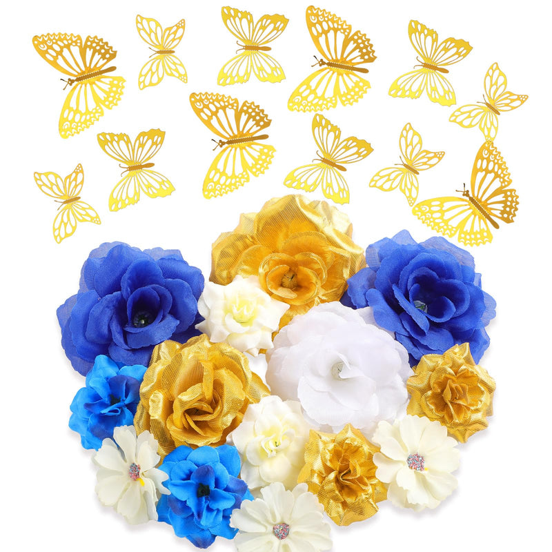 Knitgrip 27 Pcs DIY Graduation Cap Decorations Accessory Kit Include Faux Flower Heads and 3D Butterfly for Graduation Cap Decoration Home