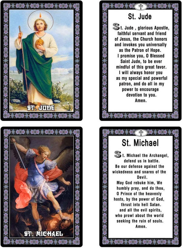 ESNOY Catholic Prayer Cards, Prayer Cards Catholic Saints Set of 10 Holy Prayer Cards, Catholic Religious Gifts for Women, Men, Mother, Father,