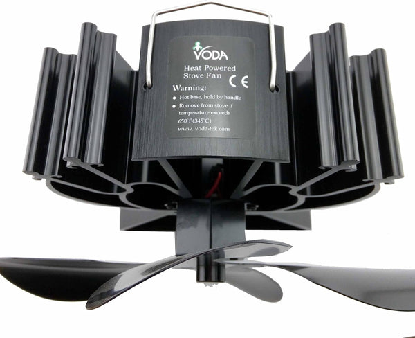 VODA 4-Blade Heat Powered Stove Fan for Wood/Log Burner/Fireplace Increases 80% More Warm Air than 2 Blade Fan