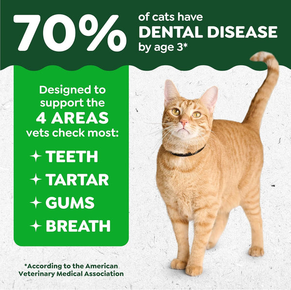 Greenies Feline Natural Dental Cat Treats, Tempting Tuna Flavor, 9.75 oz | veterinarian-recommended, 36% less tartar in 28 days, cleans to