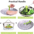 Consevisen Vegetable Steamer Basket for Cooking Food, Stainless Steel Veggie Steam Basket for Pot, Folding Expandable Steaming Insert with