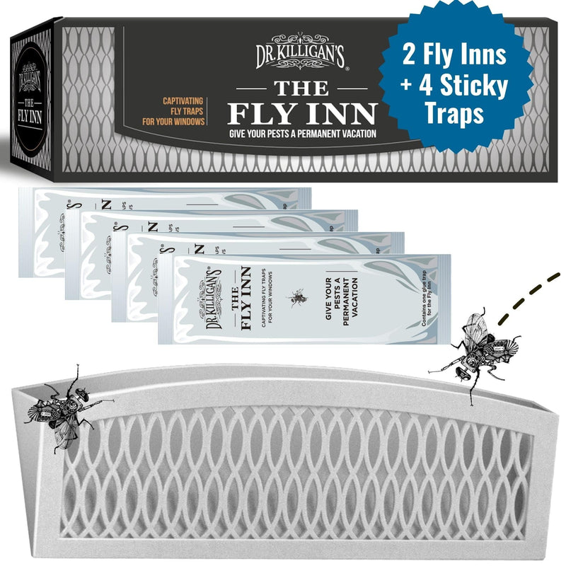 Dr. Killigan's The Fly Inn | Sticky Window Traps | Indoor Insect Trap | Catches and Hides Bugs | Better Than Fly Paper or Ribbon | Get Rid of