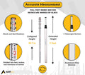 AdirPro 9 ft Aluminum Telescoping Grade Rod | Dual-Sided 5-Section Leveling Rod with 8th Foot Graduations & Locking Clamps | Bubble Level &